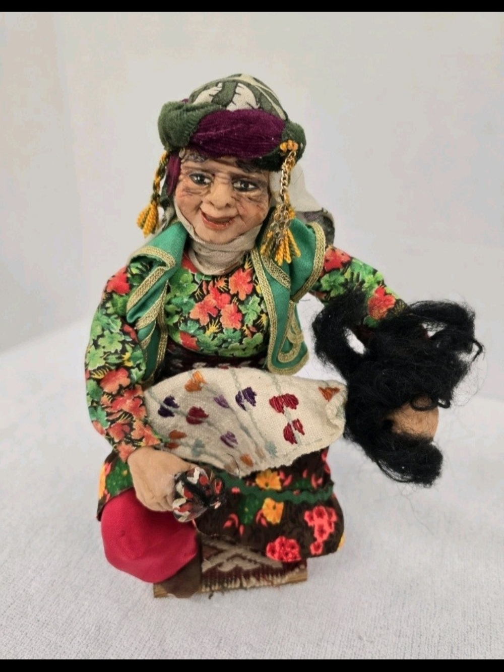 Vintage INCI Turkish Folk Art Doll Traditional Anatolian Costume Handcrafted